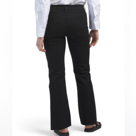 NWT Hudson Nico Mid Rise Barefoot Bootcut Black Wash Raw Hem Jeans Size 32 - Picture 2 of 12